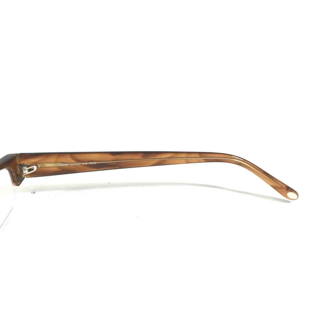 Nine West Petite Eyeglasses Frames 316 FM5 Brown Rectangular Half Rim 49-16-140